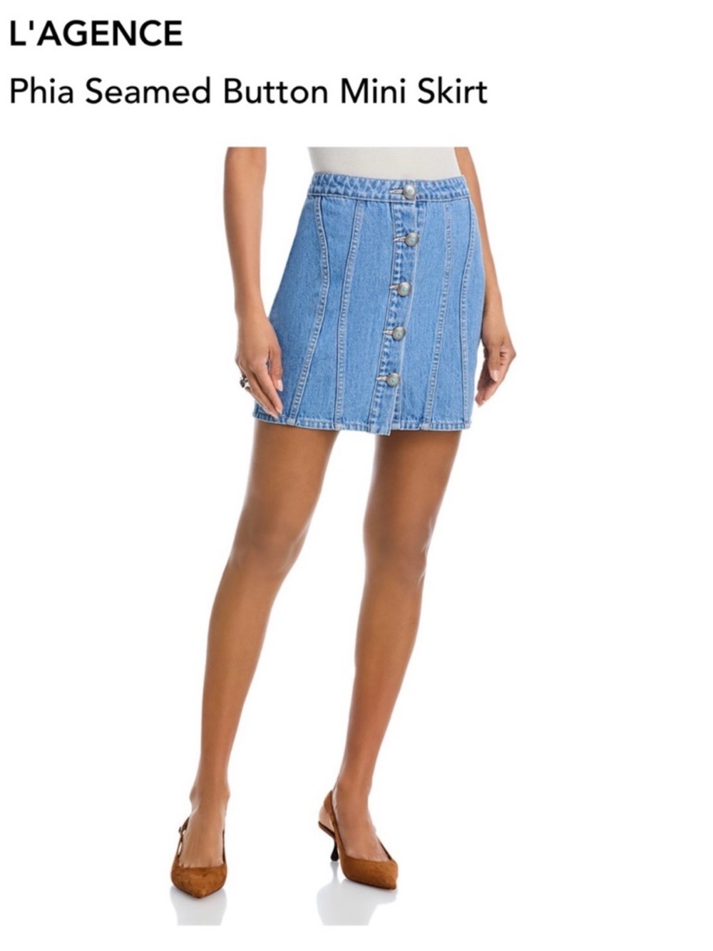 L'AGENCE Phia Seamed Button Mini Skirt